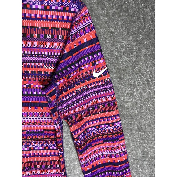 Nike Pro Hyperwarm 8 Bit 1/2 Zip Pullover Top Womens Size Medium Red Purple - Picture 7 of 10